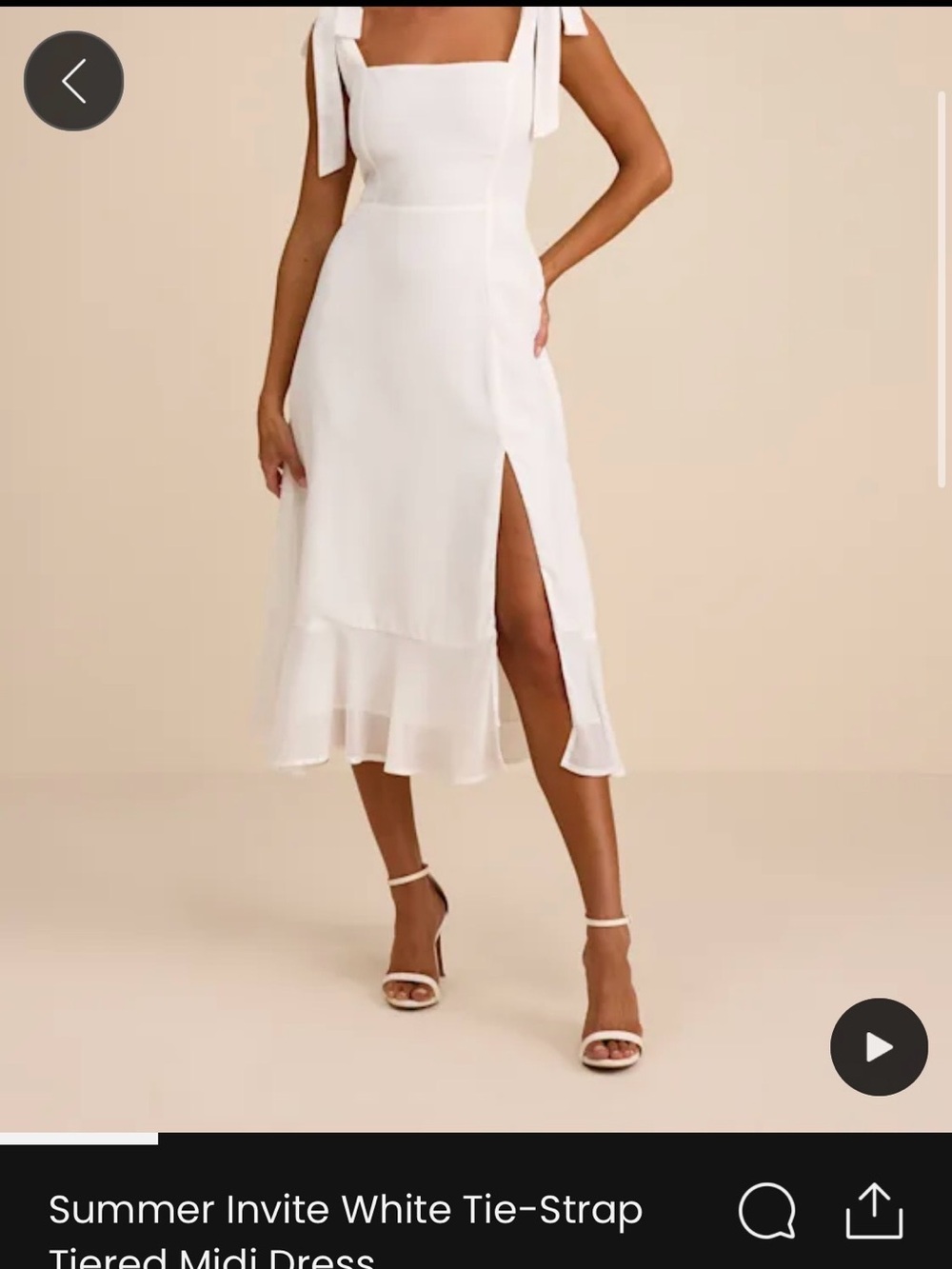 Lulus Summer Invite White Tie-Strap Tiered Midi Dress